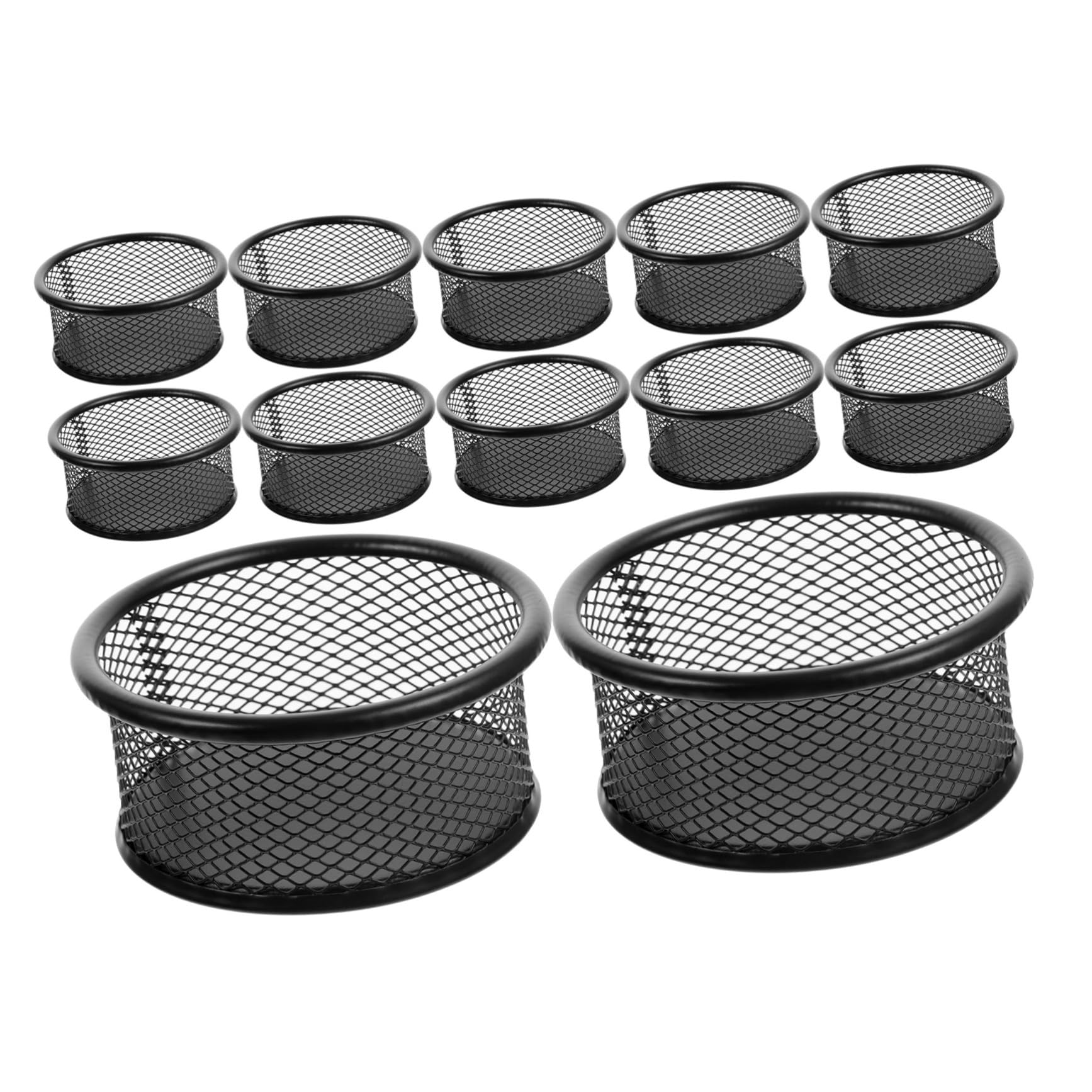 Contenitore in Rete Metallica per Graffette 12 Pezzi Nero