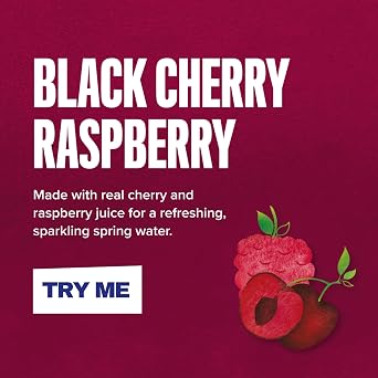 Rubicon Spring Black Cherry Raspberry Water, 12 Pack, 500ml Bottles | Sparkling spring water drink with real black cherry and raspberry fruit juice, low calorie.