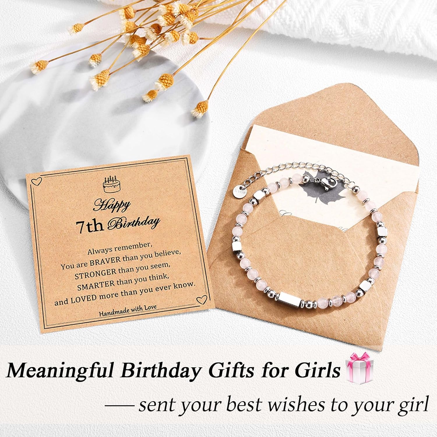 6-21 Years Old Girls Birthday Gifts, Tiny Beaded Bracelets Gifts for Daughter Granddaughter Niece Friends with Happy 6th-21st Birthday Card - Image 2