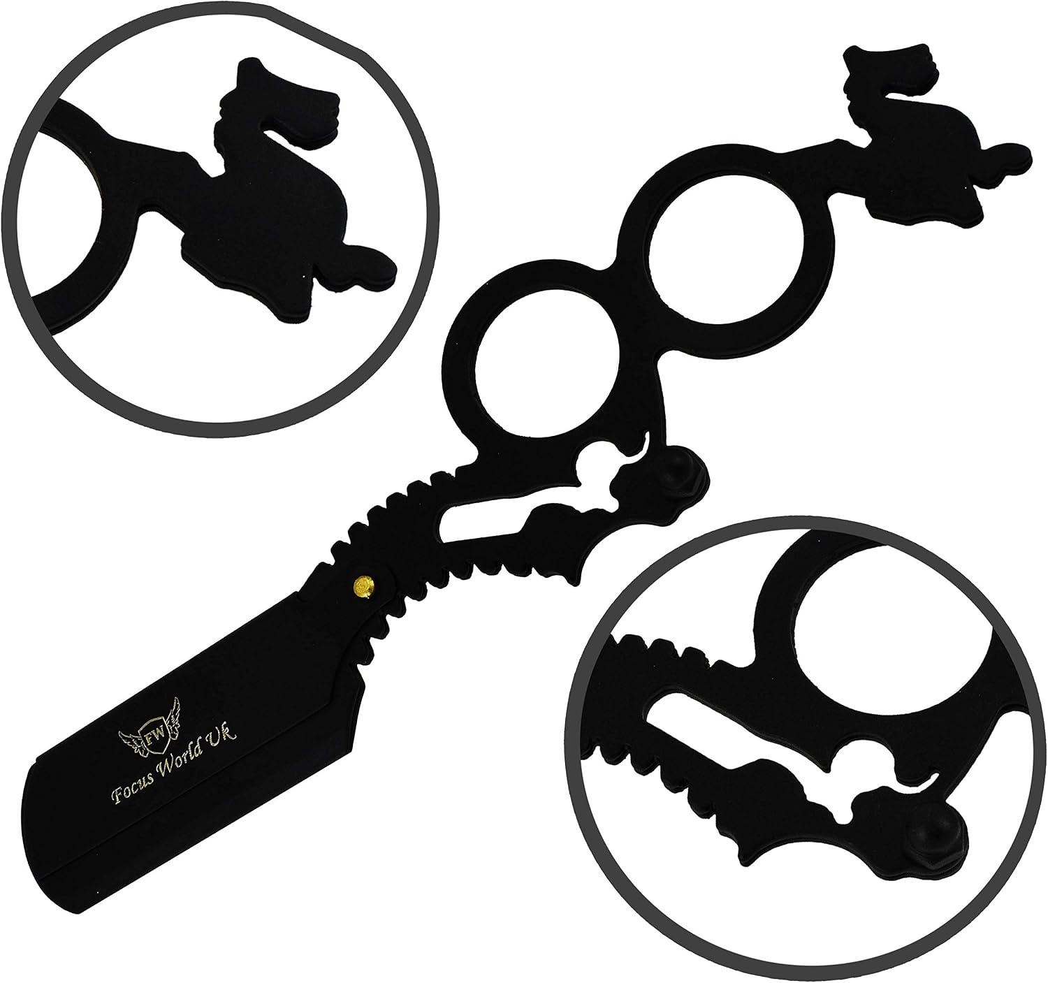 Amazon.com: The Focus World Barber Straight Shaving Swing Lock Razor ...