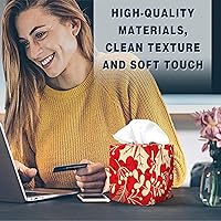 Vista 47 de Tissue Box Cover Square Decorative Tissue Box Holder Cute Funny Cube Tissue Case Cover-Alpaca Tissue Box Cover