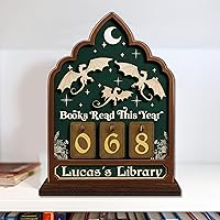 Vista 8 de Rastreador de Lectura de Libros Personalizado, Contador de Libros Leídos Este Año, Decoración de Biblioteca, Letrero de Seguimiento de Libros