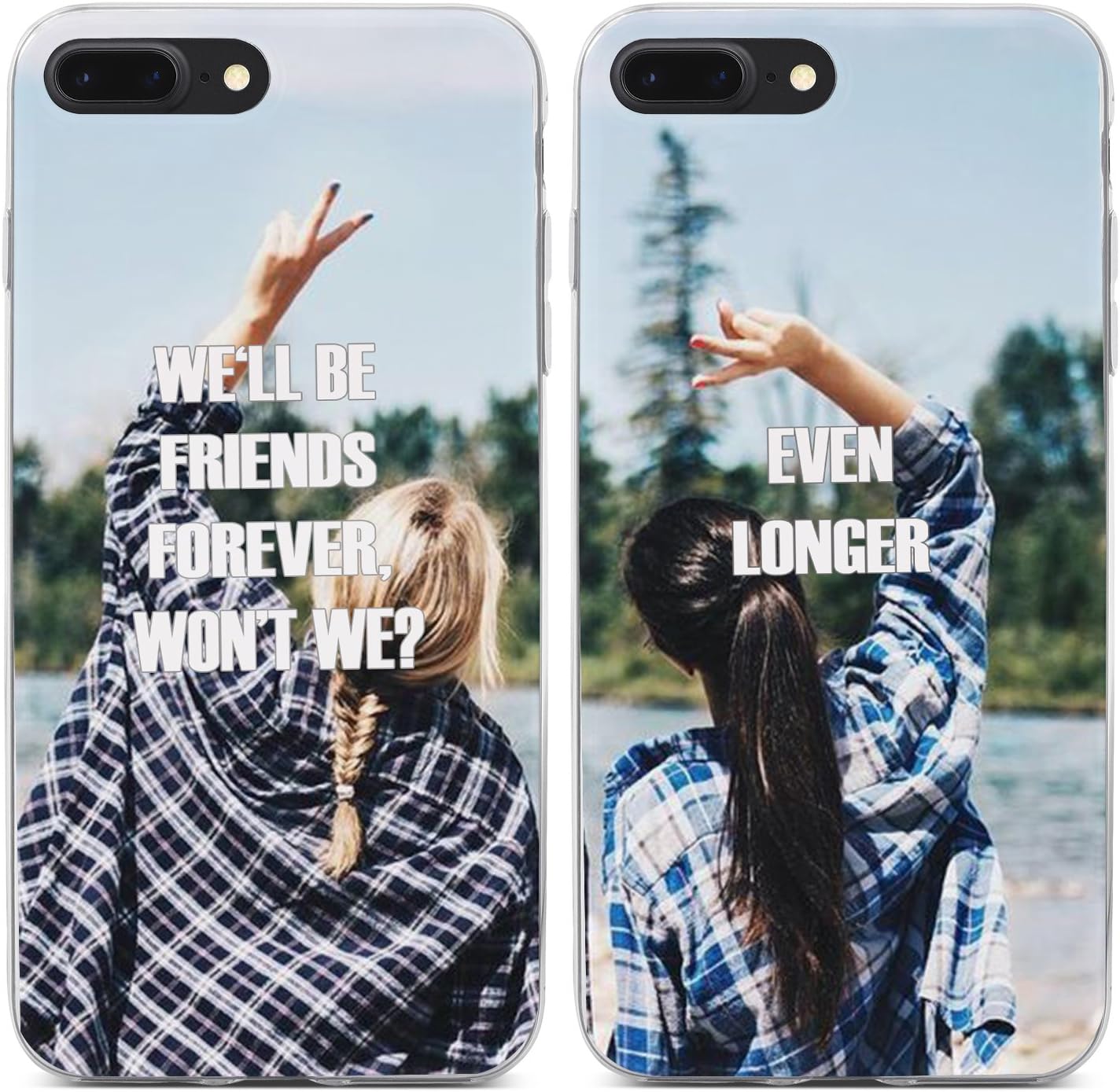 Best Friends Funny BFF Girlfriend Matching Stuff Funny Cute Every Blonde Needs a Brunette We'll be Friends Forever Won't We Case Replacement for iPhone 7 Plus(iPhone 8 Plus) /iPhone 6 Plus