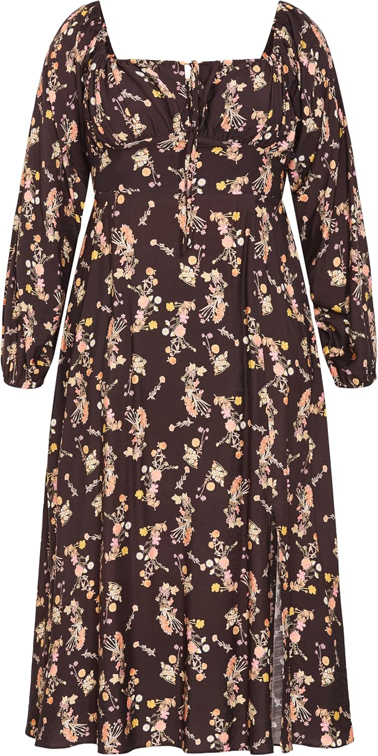 City Chic Women's Plus Size Dress - Abbigail Long Sleeve Print Maxi - Image 4