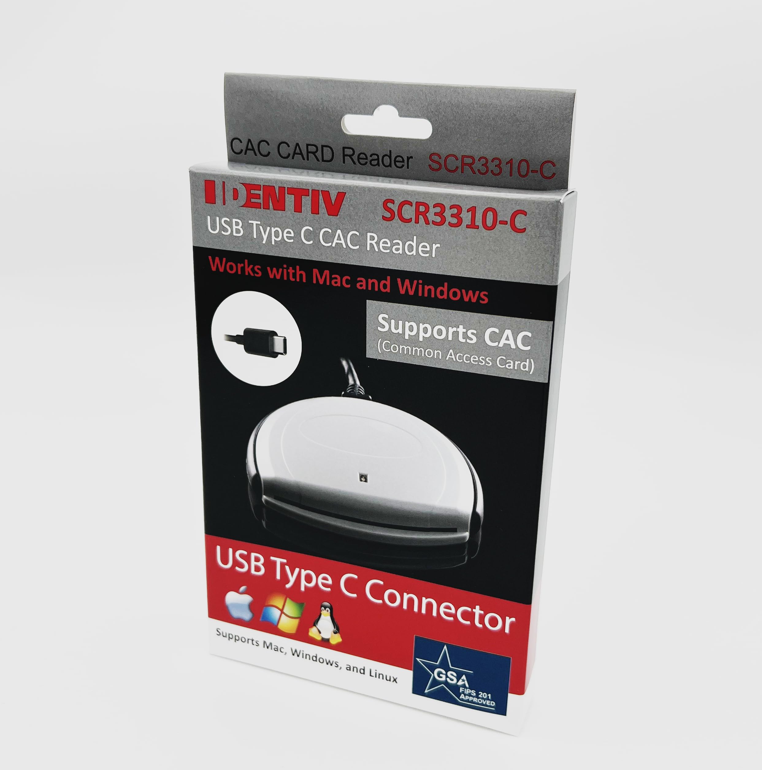Identiv SCR3310v2.0 USB Smart Card Reader (USB C)