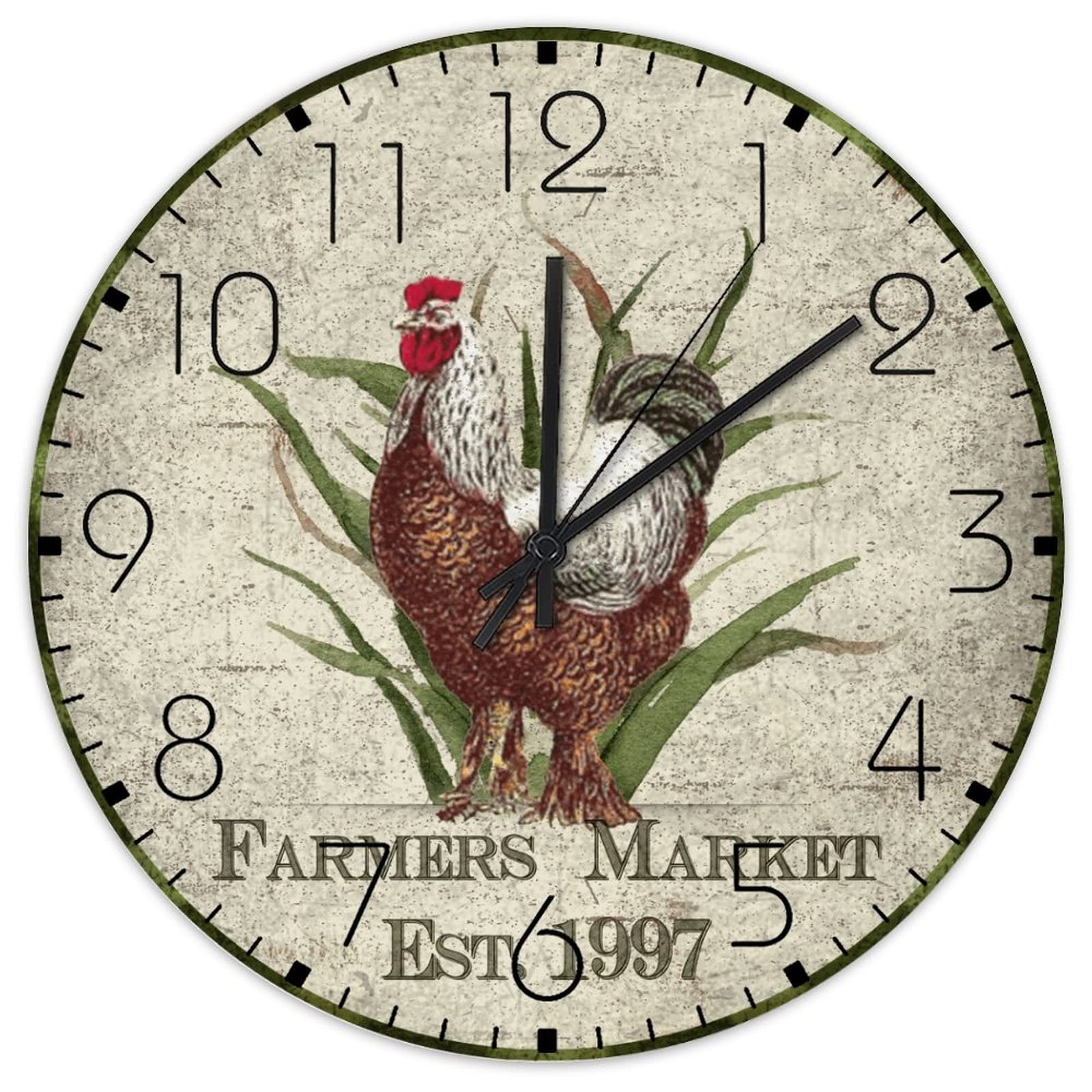 Horloge murale en bois 30,5 cm, décoration animal pour chambre de fille et porche