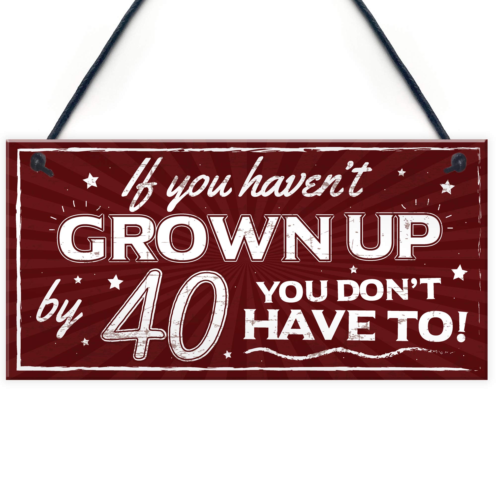 Red Ocean Novelty 40th Birthday Hanging Plaque Friendship Family Funny Gift For Mum Dad Brother