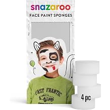 Snazaroo Face Paint High Density Foam Make-Up Sponges, 10 Pack, White, One Size