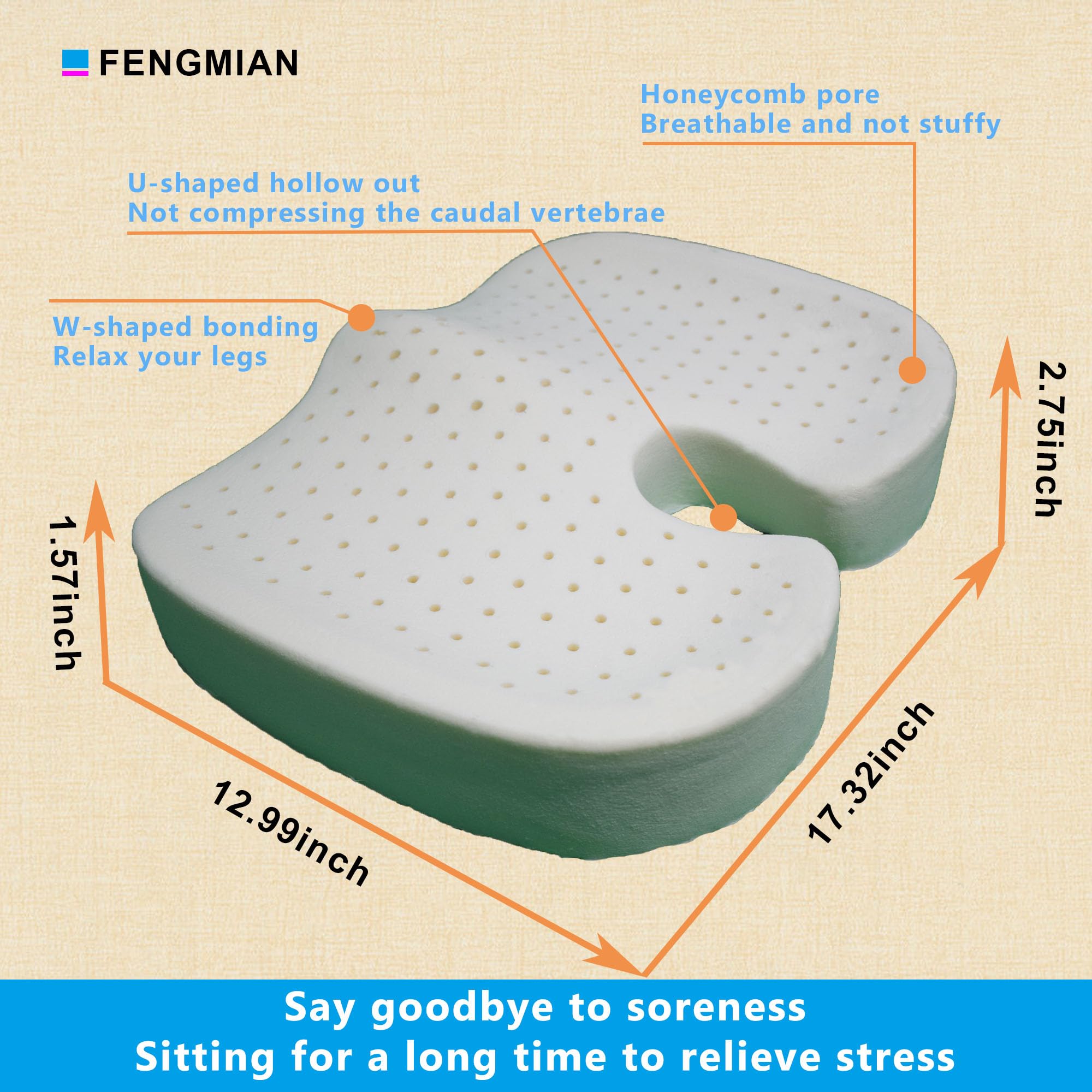 Amazon.com: FENGMIAN Natural Latex Seat Cushion - Soft, Bouncy and