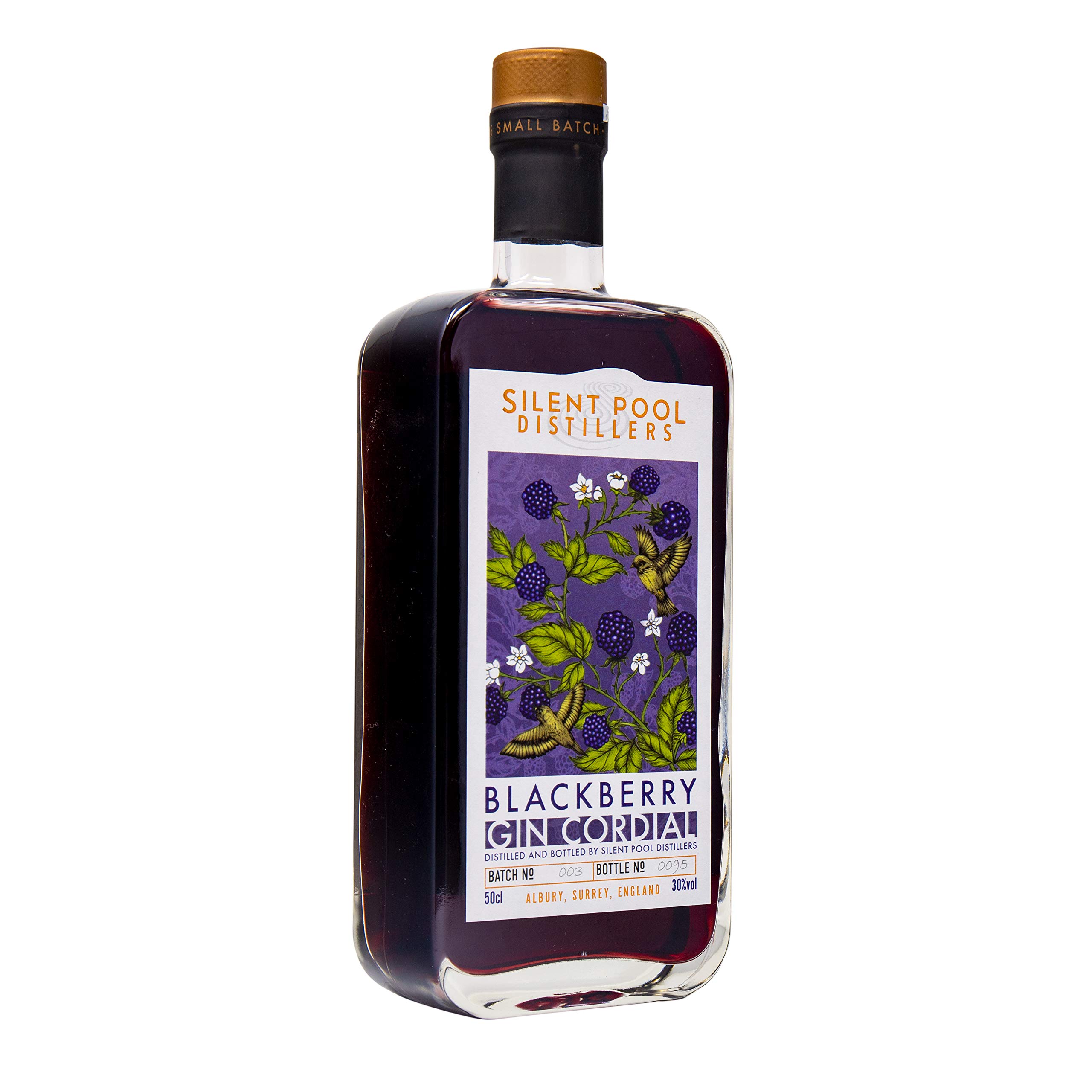 Silent Pool Distillers Gin Cordial Liqueur & Prosecco Mixer - 30% ABV - Blackberry, 50cl - Handcrafted in Surrey, UK