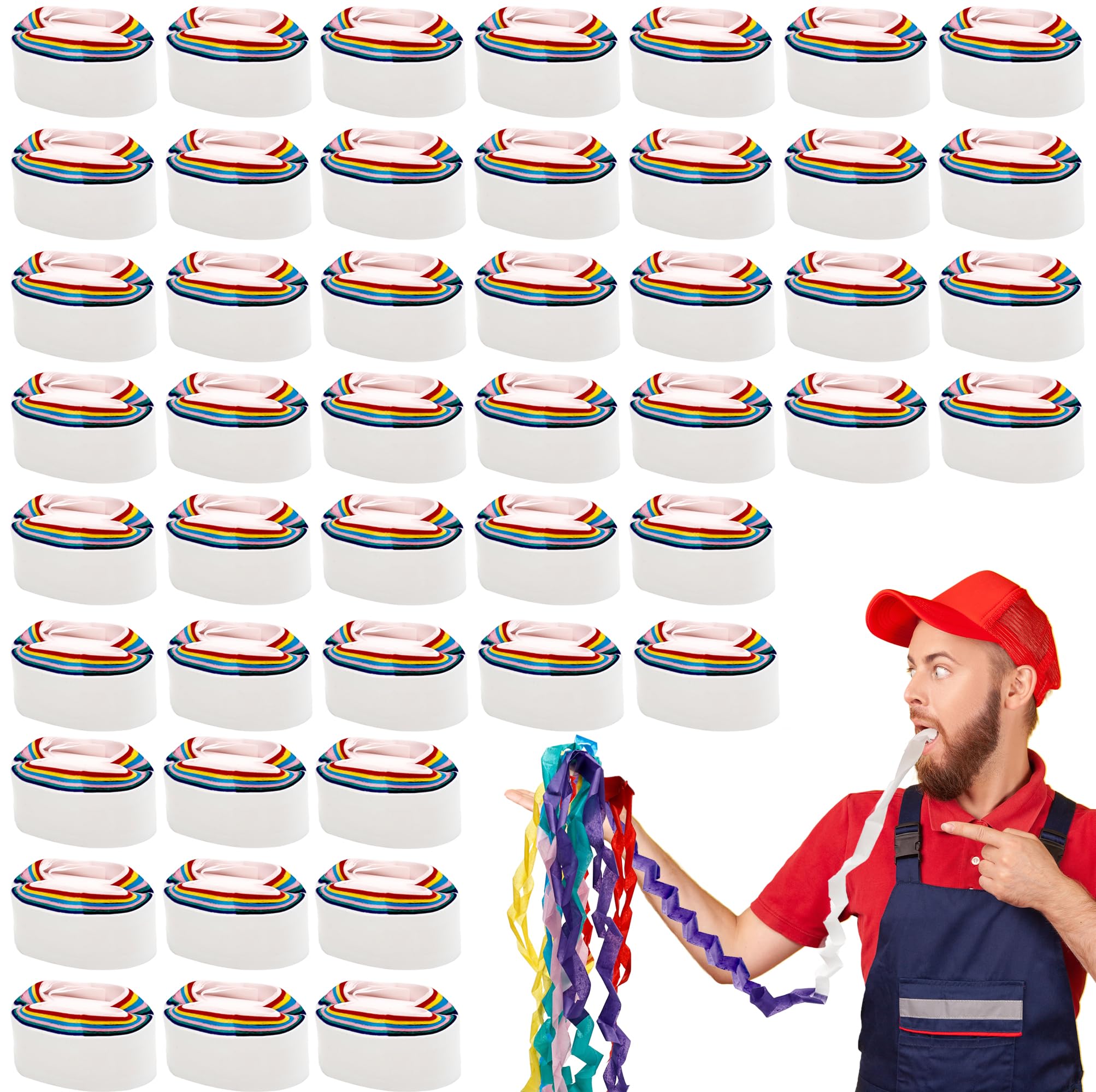 48 Pcs Mouth Coils Paper Magic Tricks Stage Paper Gimmick Clown Magician Accessories Adults Funny Magic Props for Stage Show