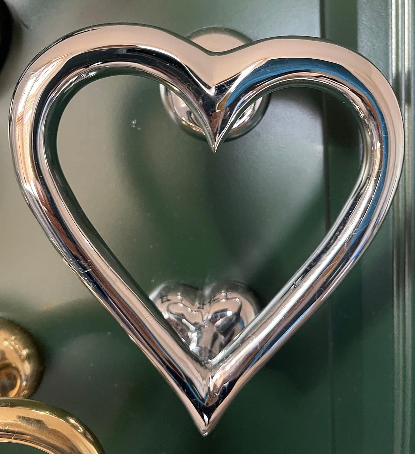 Heart Shaped Door Knocker Chrome: ALDABAS DE PUERTA CROMADA