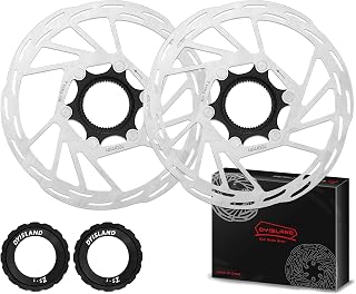 2 rotores de freno de disco de bloqueo central para bicicleta, 160 mm, 180 mm, MTB, rotores de frenos de bicicleta con 2 anillos de bloqueo de acero inoxidable para bicicleta eléctrica BMX MTB, bicicleta de montaña, bicicleta de carretera (160 mm)