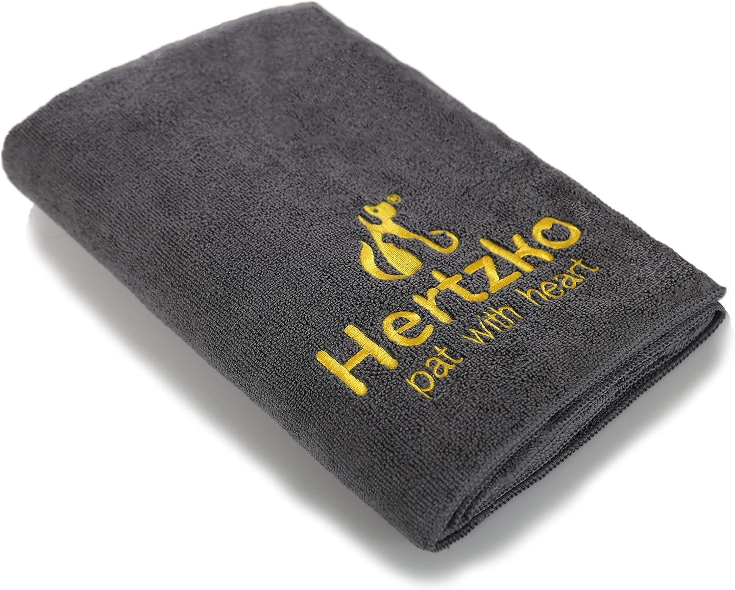 Hertzko Microfiber Pet Bath Towel, Ultra-Absorbent & Machine Washable for Small, Medium, Large Dogs and Cats (Grey)