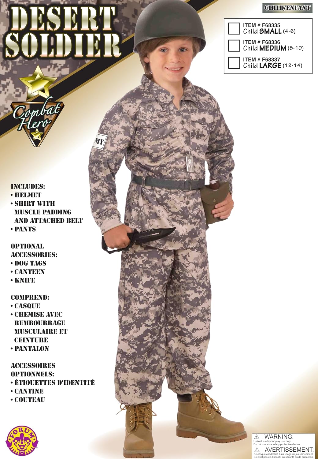 Rubies Desert Soldier Costume for Kids, Boy's Large