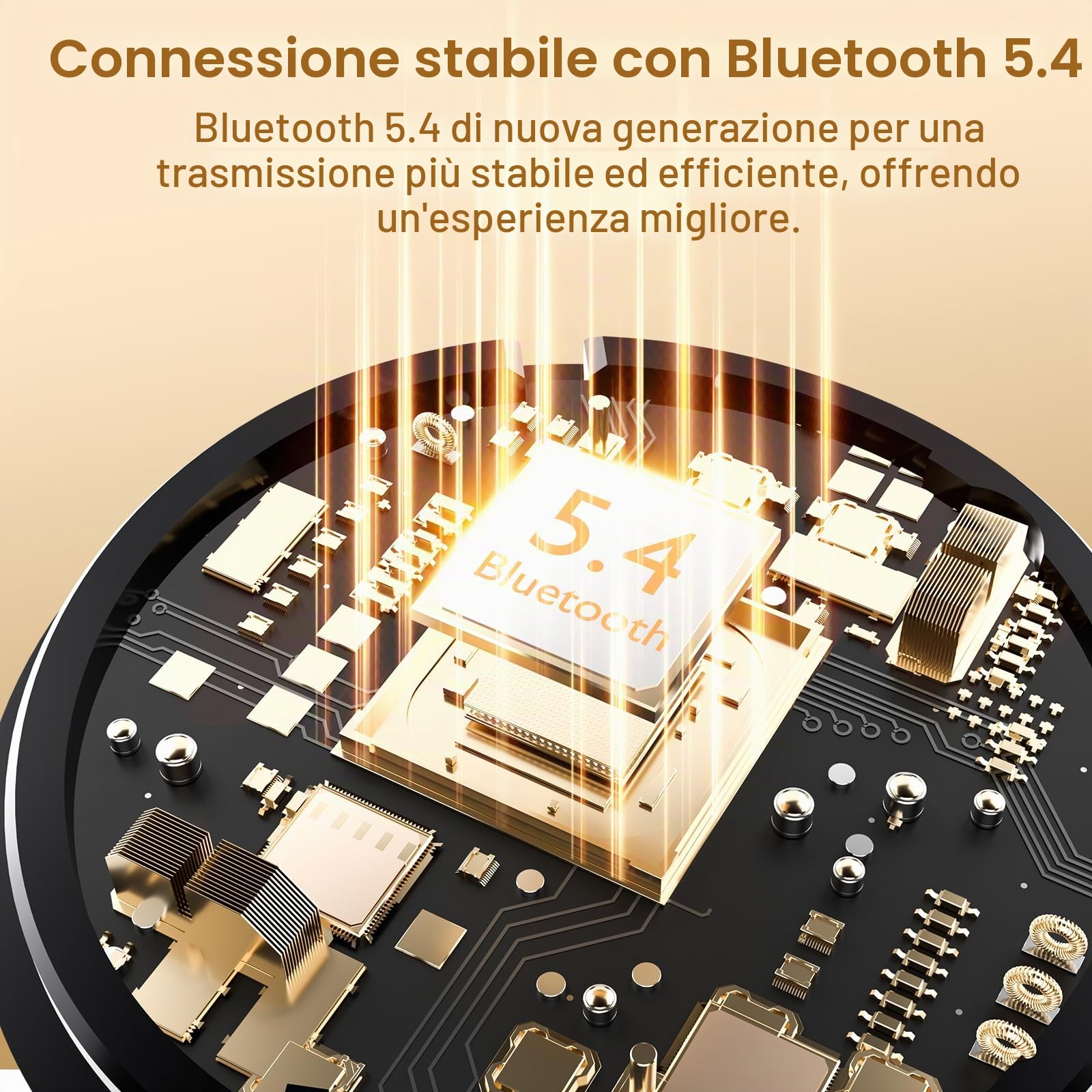 2026 Cuffie Bluetooth 5.4, Auricolari Bluetooth 45Ore, Cuffie Wireless In Ear HiFi Stereo cor LED Display, Cuffie Senza Fili Cancellazione Rumore, Cuffiette Sport IP7 Impermeabili, Headphones Bianco
