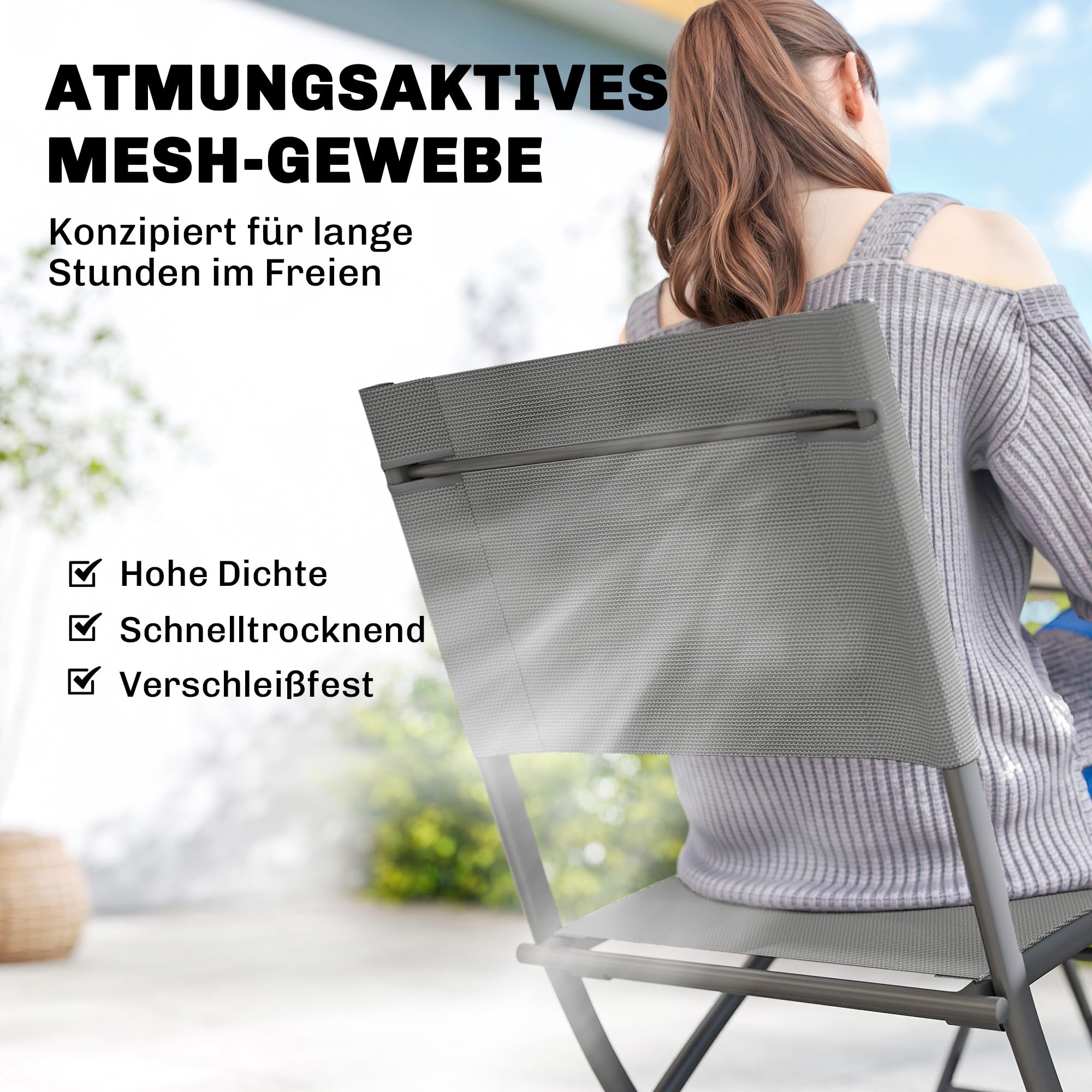 Outsunny zestaw ogrodowy składany 5-cz. stół z 4 krzesłami szary