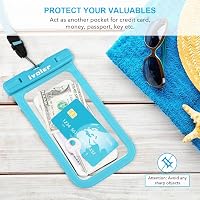 ivoler Vízálló Övtáska Mobiltelefon Tokkal - Univerzális Strandtáska Vízi Sportokhoz, Úszáshoz, Hajózáshoz, Világoskék 6