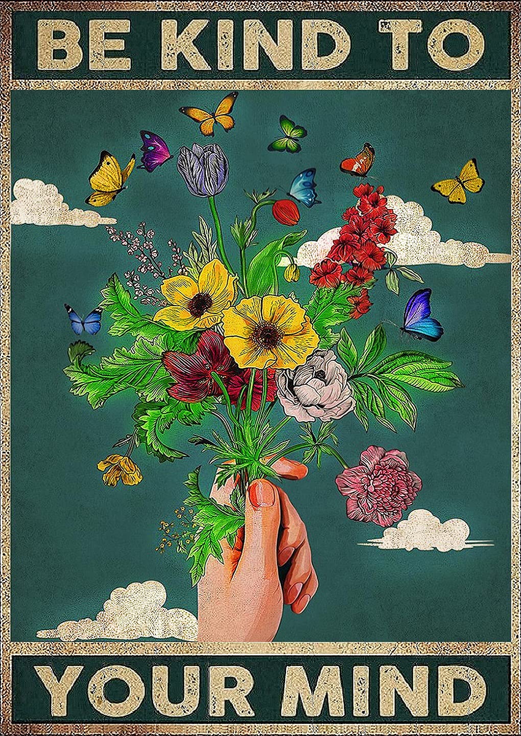 5D Diamond Painting Kits for Adults,Flowers Diamond Painting Full Drill Round Rhinestone Diamond Painting Kit,Diamond Arts Craft for Home Wall Decor (Butterfly and Flowers 11.8X15.7inch)