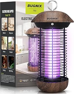 Bug Zapper Indoor Outdoor, Mosquito Zapper, Portable USB Powered, Electric Fly Zapper 4200V, Mosquito Trap, Bug Light 365-395nm LED, ABS Shell, 5V/2A Adapter & Power Bank for Home Camping Patio