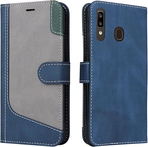 Miniatura 5 de Asuwish Funda de teléfono para Samsung Galaxy A20 A30 con protector de pantalla de vidrio templado y cubierta abatible de cuero, soporte para