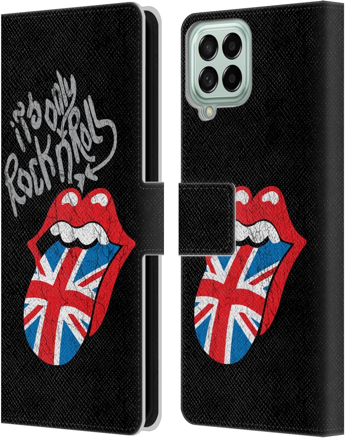 Head Case Designs Officially Licensed The Rolling Stones Only Rock and Roll Distressed Albums Leather Wallet Case Compatible with Samsung Galaxy M33 (2022)