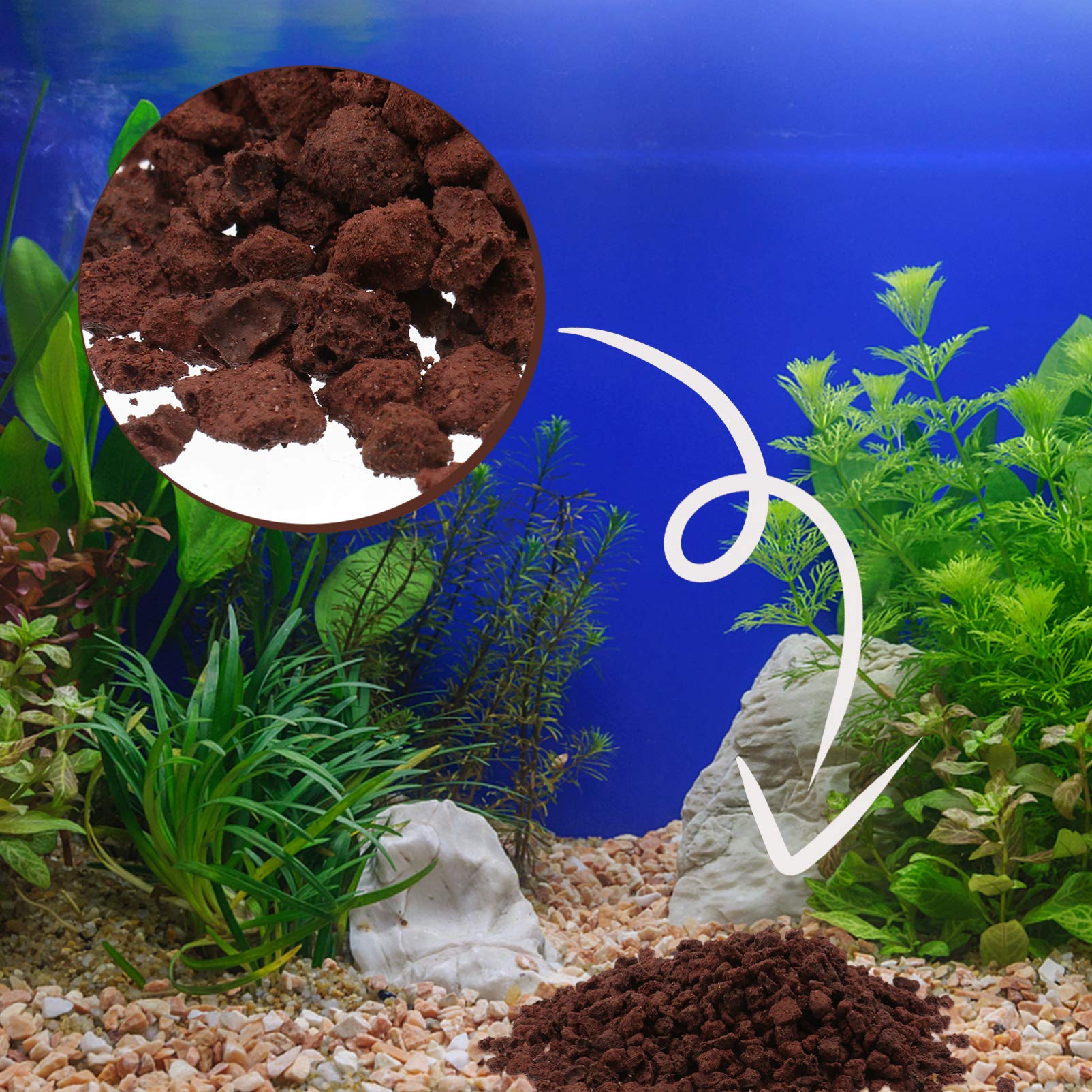 ULTECHNOVO 500g Partículas De Roca Volcánica Piedra Filtrante Oscuro Adorno para Acuario para Paisajes De Peces y Hábitat De Pecera