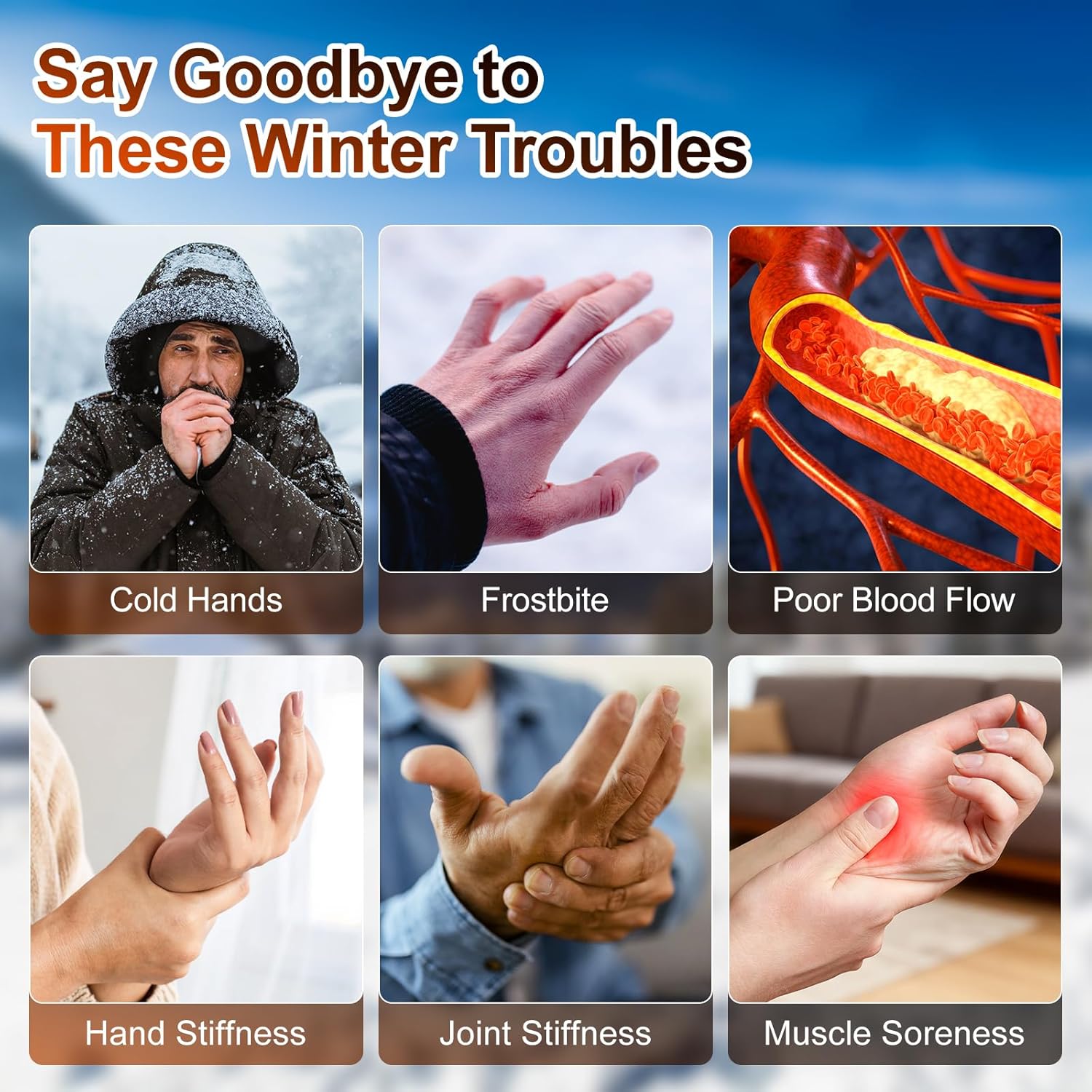 Heated Gloves for Men Women – 2 in 1 Full & Half Finger Design, Rechargeable Heated Fingerless Gloves with Touchscreen, Gifts for Christmas, Winter Hand Warmer for Work, Game, Cycling, Skiing