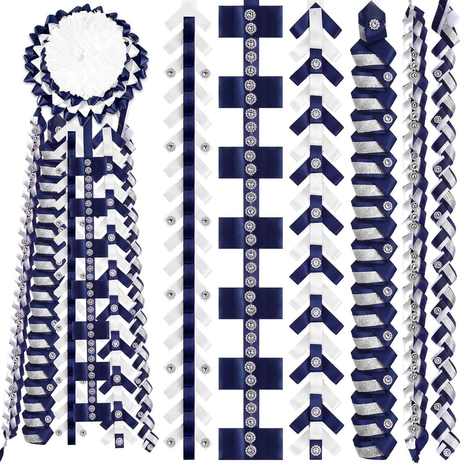 Riceshoot 6 Pcs Homecoming Mum Braids 30 Inch DIY Supplies, Black Gold