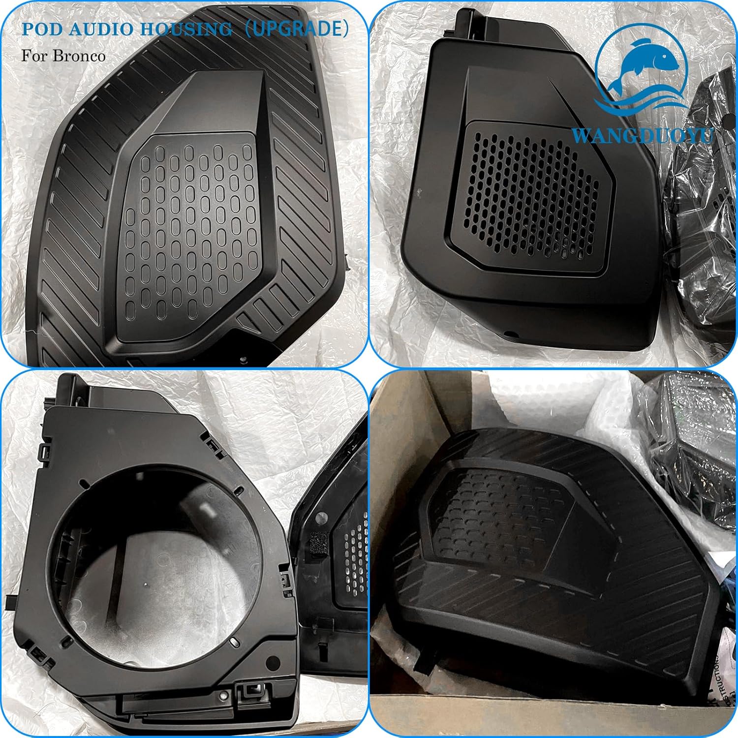 Rear Speaker Pods Compatible with 2021-2023 Bronco Off-Road Version 2/4 Door, 6.5 Inch Pod Speaker Enclosure Upgrade Accessories