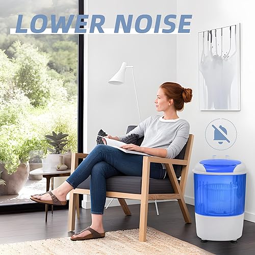 Miniatura 7 de Elevon Mini secadora giratoria Lavadora portátil, lavandería compacta para el hogar, apartamento, RV, azul