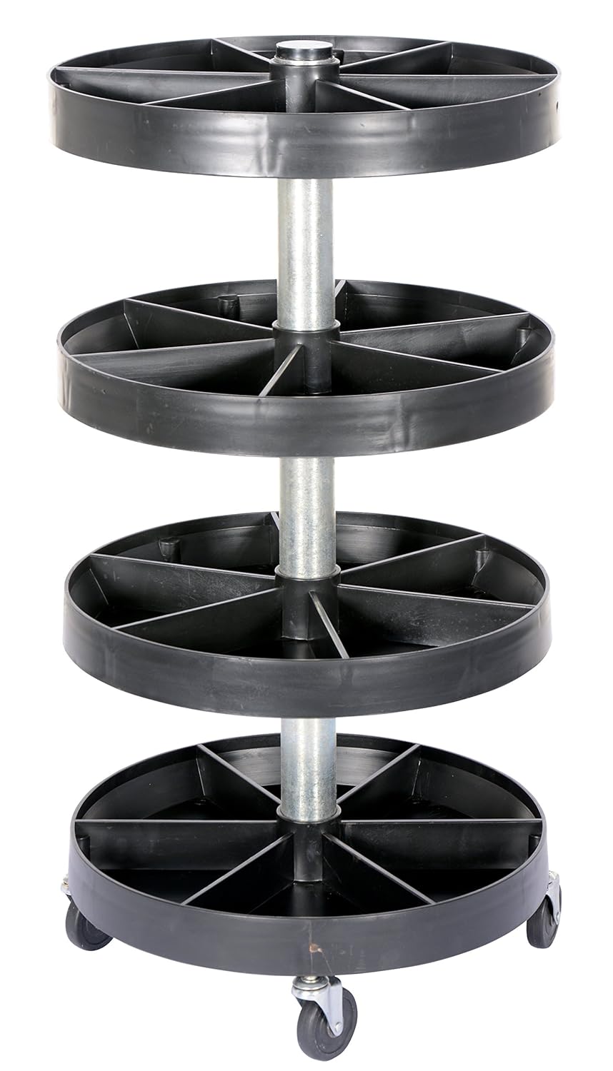 Vestil PBIN-19 Plastic Portable Parts Bin 19-1/2 In. x 19-1/2 In. x 38-1/2 In. 220 Lb. Capacity Black