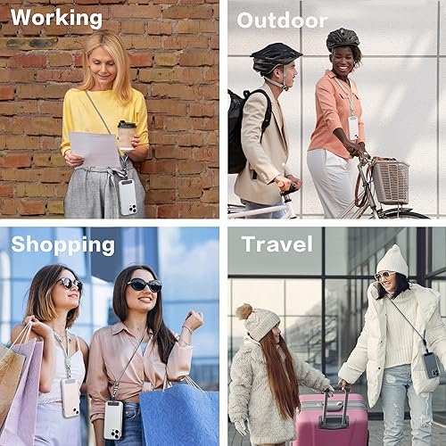 Miniatura 6 de Correa cruzada y cuello para teléfono  1 correa para el cuello personalizable, 1 pestaña extraíble de piel sintética para teléfono celular, soporte