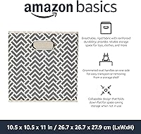 Vista 8 de Yaxa Basics Cubos de almacenamiento de tela plegables con ojales ovalados, paquete de 6, negro