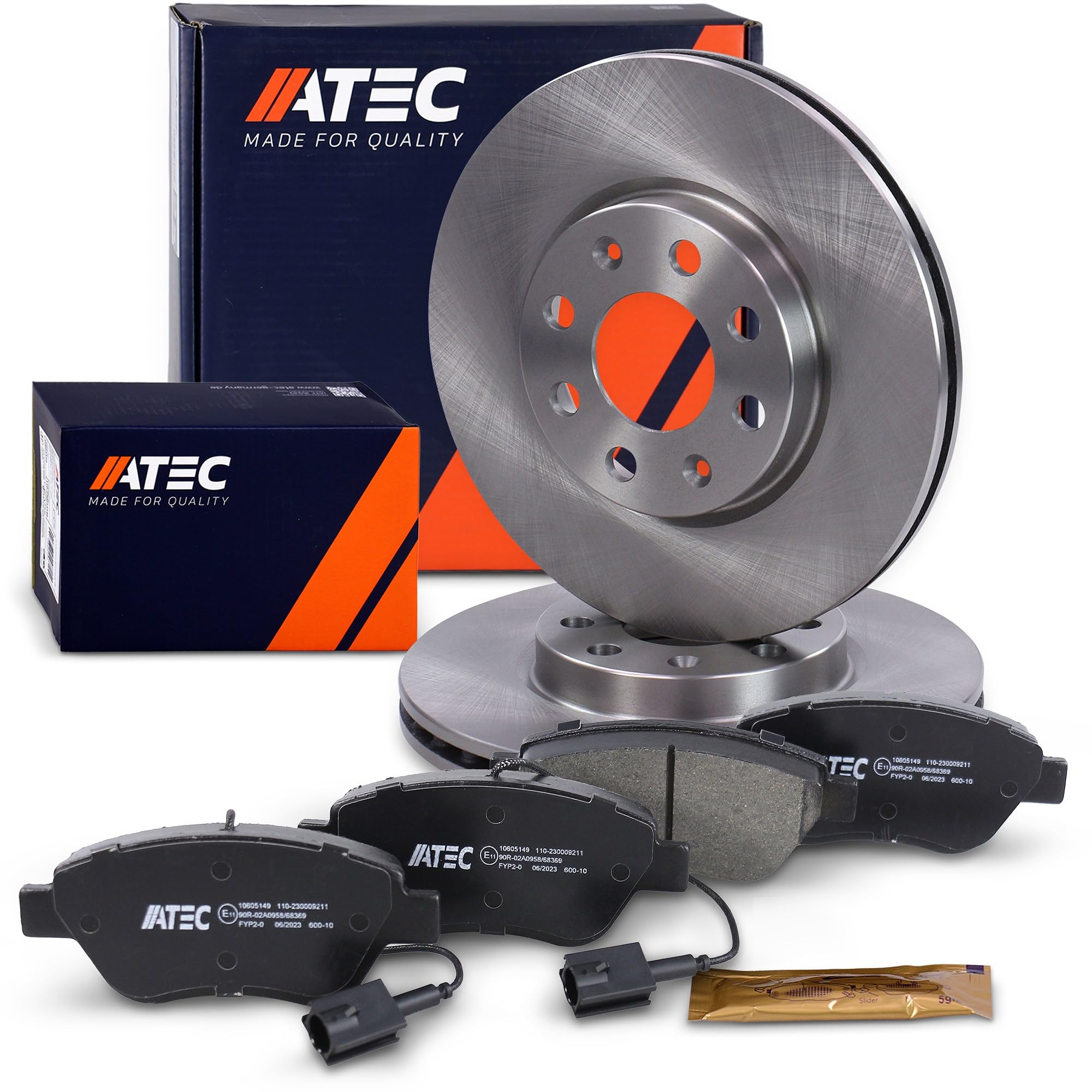 ATEC Germany Set freni asse anteriore incl. dischi freno Ø 257 mm ventilati