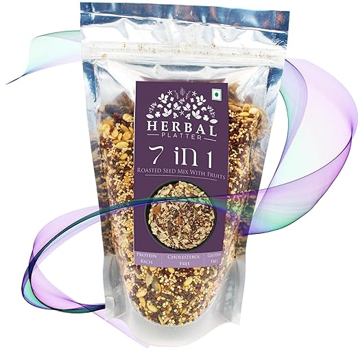 7 in 1 Super Seeds Mix with Fruits | Healthy Snack | Roasted Seed | 250g Zipper Pouch