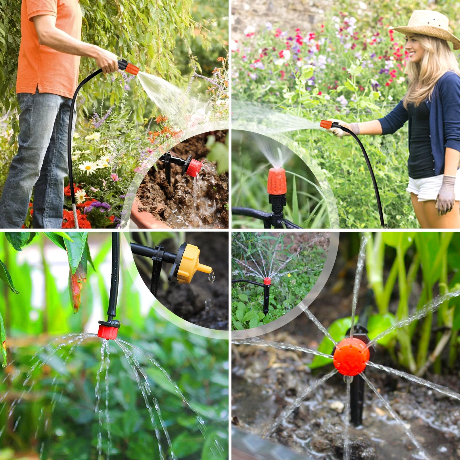 40M + 8M Kit di irrigazione a goccia,269 Pezzi DIY Micro Serra Automatica Sprinkler Gocce,Sistema di irrigazione da giardino,per piante da giardino,Giardino Irrigazione Kit.