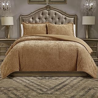Luxury Chenille Queen Comforter Set, One Comforter with Two Pillow Shams...