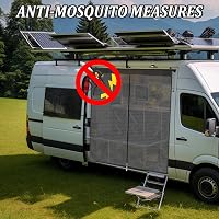 Kamanan Mágneses Szúnyogháló Autó Tolóajtóra - Kempingező Rovarháló Ford Transit Oldalajtóhoz 135x110cm 5