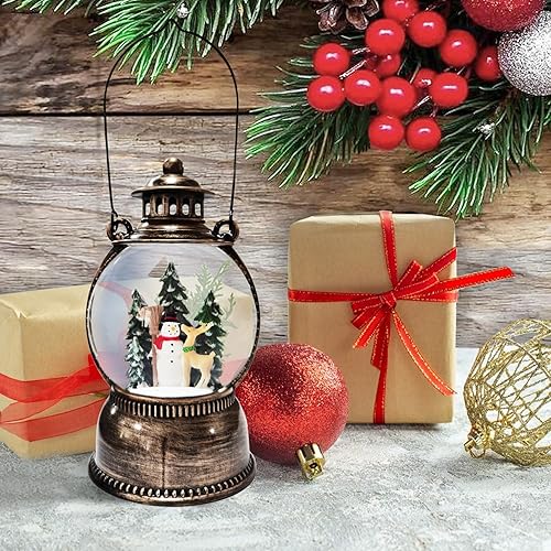 Miniatura 4 de Linterna de Navidad, globo de nieve de Navidad, decoraciones de Navidad, linternas de agua con purpurina giratoria, árbol de Navidad iluminado