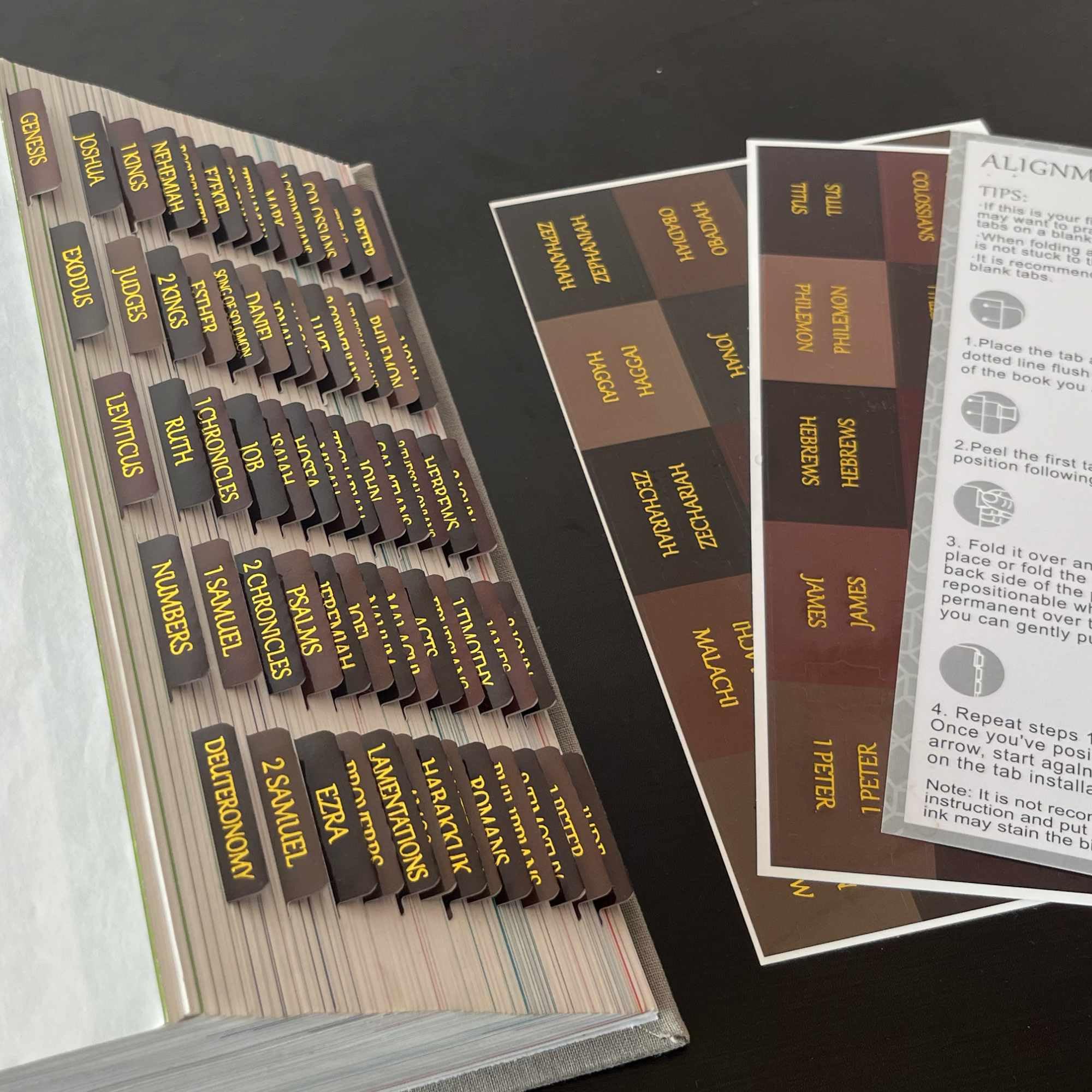 Photo 1 of Thinkor Laminated Bible Tabs - Gold Earthy Brown