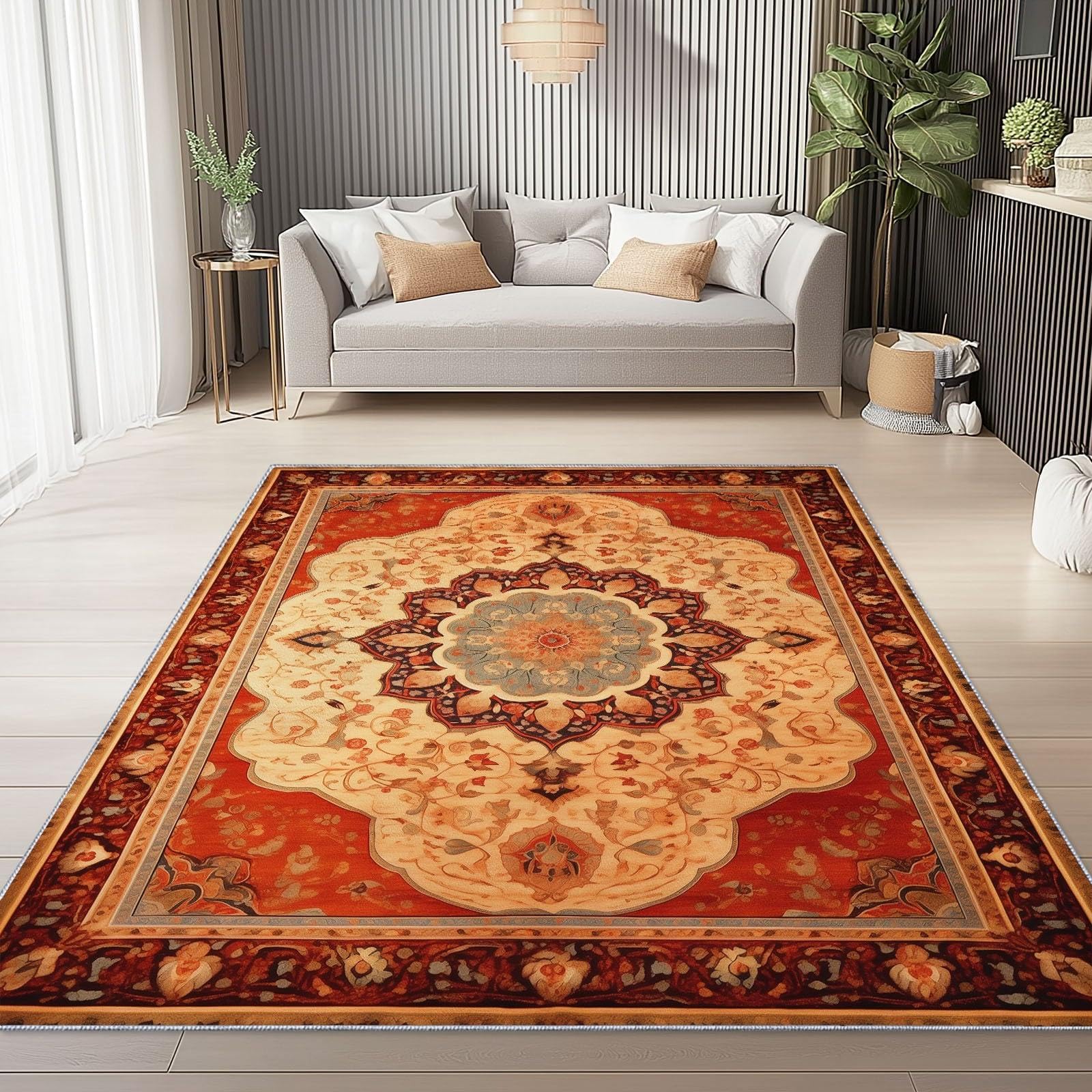 Tapis antidérapant de salon et salle à manger pour créer une ambiance chaleureuse et classique