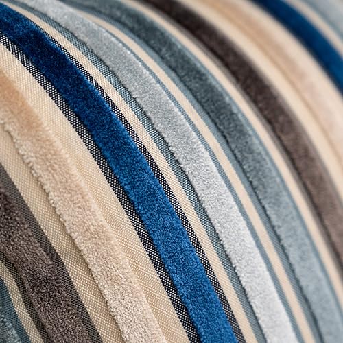 Miniatura 3 de Yangest - Funda bohemia de terciopelo, a base de retazos, con rayas, para cojín con textura de lujo, multicolor. Moderna funda para cojín neutro,