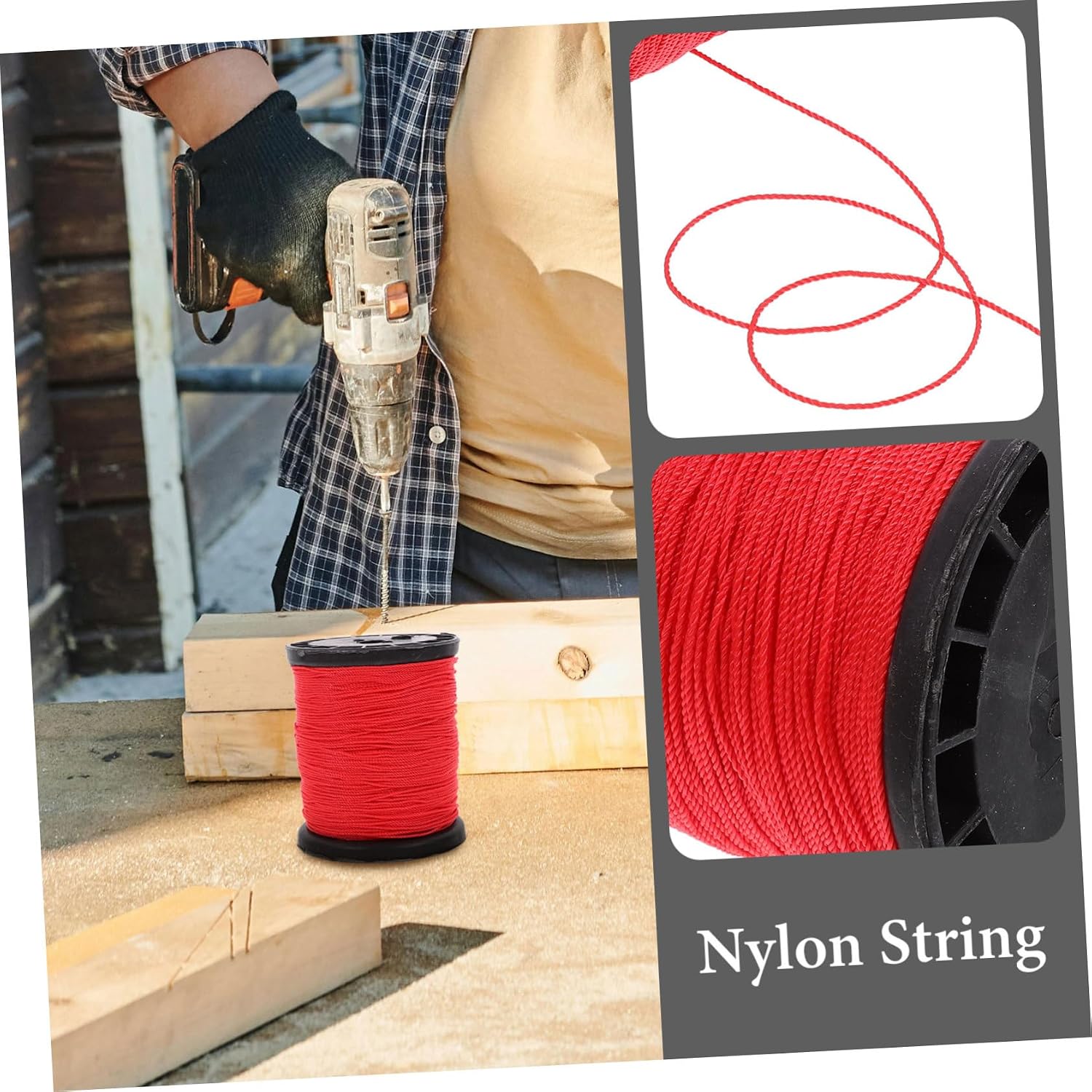 2rolls Garden Ties Nylon Twine Masonry String for Construction Twine String for Planting