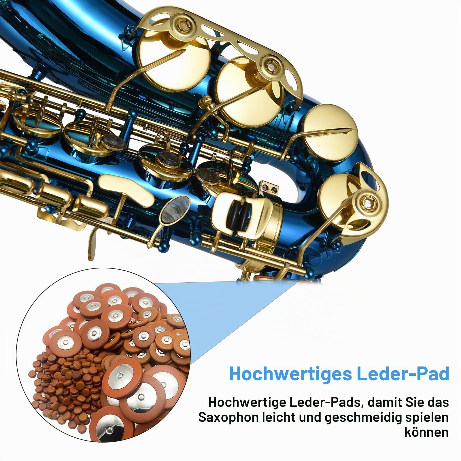Btuty Altsaxophon Eb E-Flat für Schüler Anfänger – komplettes Starter-Set mit Tragetasche, Mundstück, Umhängeband, Koffergurt, Reinigungstuch und Stab, Bürste, Handschuhe