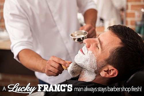 Miniatura 3 de Lucky Franc's Jabón de afeitar de sándalo  Jabón de afeitar de sándalo de lujo premium para hombres  Manteca de karité natural, aceite de argán y