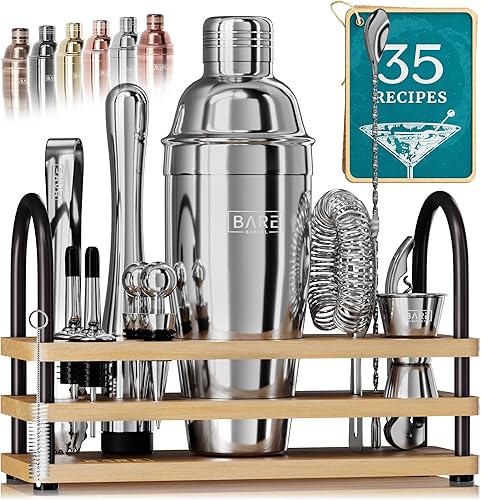 BARE BARREL Mixology Bartender Kit Bar Set  Juego de coctelera Martini de 14 piezas  Herramientas profesionales de mezcla de barware para el hogar disponible en Yaxa Colombia