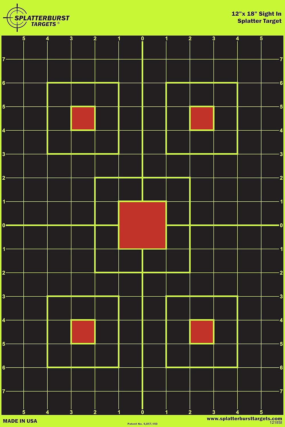 12"x18" Sight in Splatterburst Target - Instantly See Your Shots Burst Bright Florescent Yellow Upon Impact!