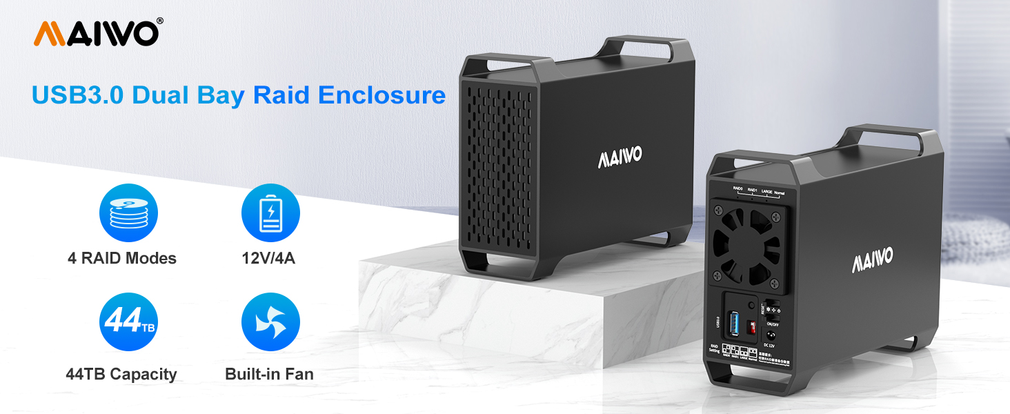 Amazon.com: MAIWO Dual Bay Raid Enclosure for 3.5