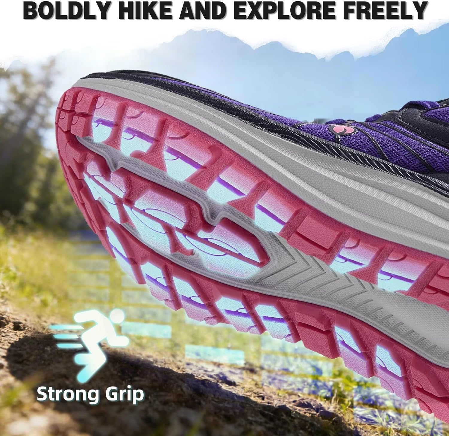 Women's Orthopedic Waterproof Trail Running Shoes: Comfortable Arch Support Plantar Fasciitis Orthotic Athletic Sneakers, Casual Flat Feet Sports Hiking Shoes for Foot Heel and Pain Relief